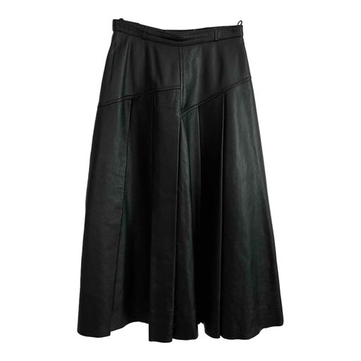 Leather midi skirt
