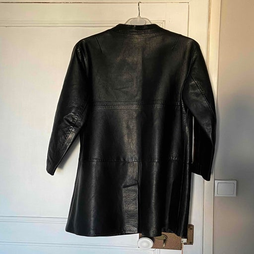Leather trench coat