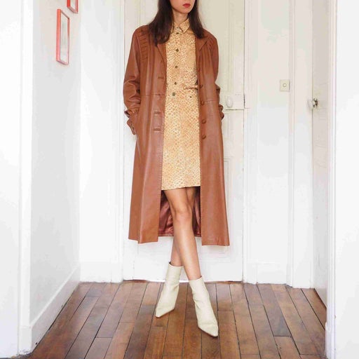 Leather trench coat