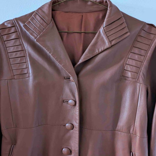 Leather trench coat