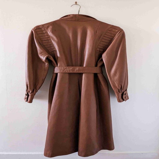 Leather trench coat