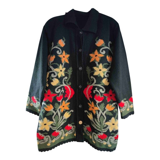 Wool floral cardigan
