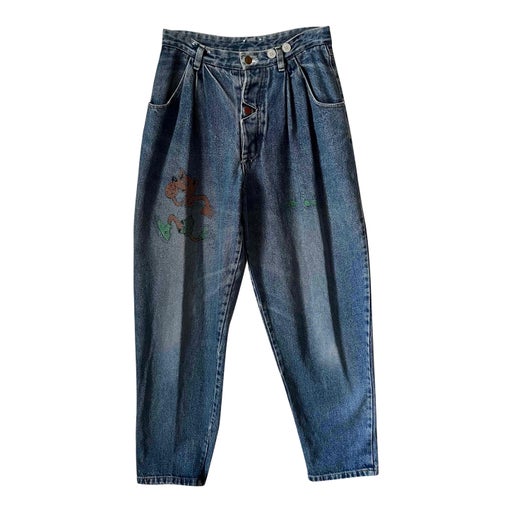 Pantalon en jean à motif