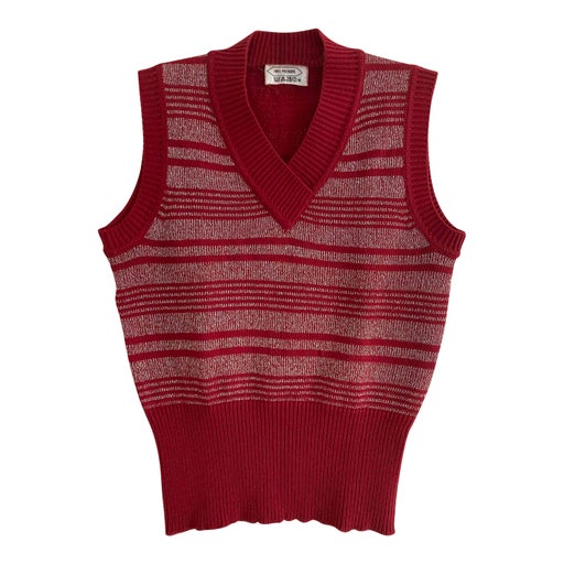 Pull sans manches à rayures