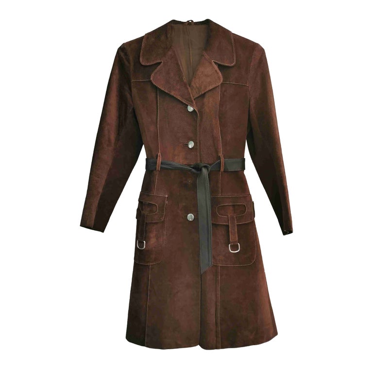 70's trench coat in suede