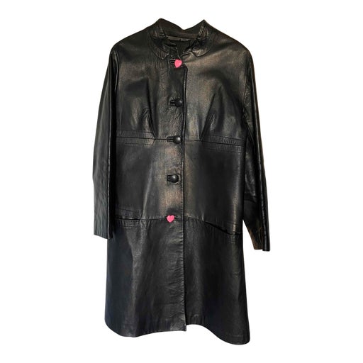 Leather trench coat
