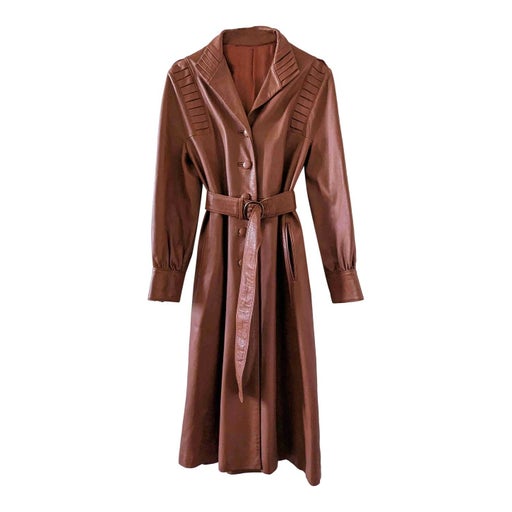 Leather trench coat