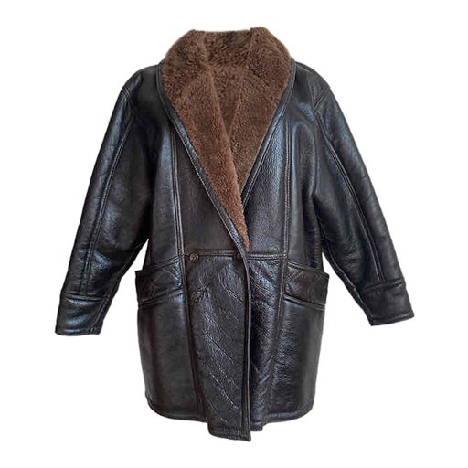 Leather shearling