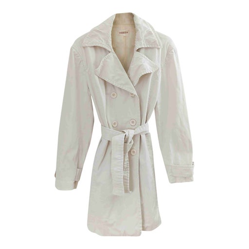 Ecru cotton trench coat
