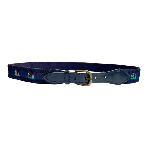 Embroidered leather belt