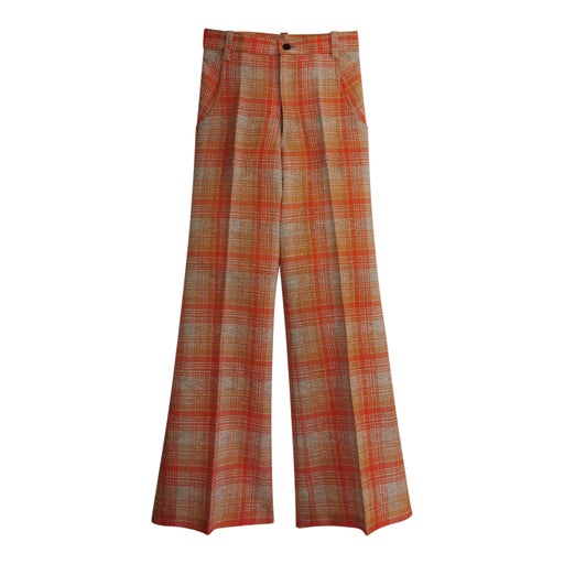 Pantalon flare à carreaux