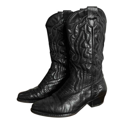 Leather cowboy boots