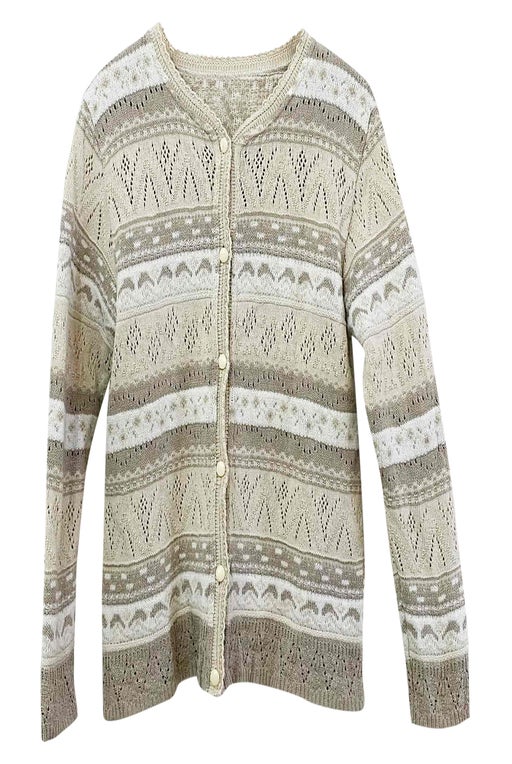 Patterned cotton cardigan