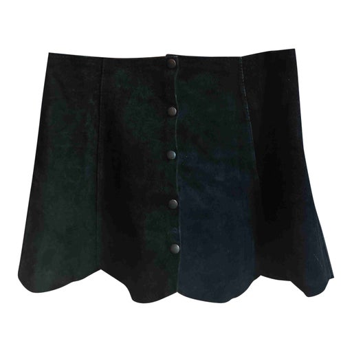 Suede mini skirt