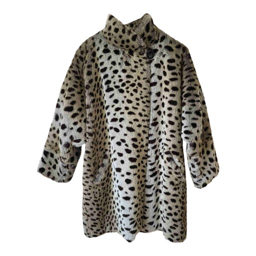 Leopard faux fur coat