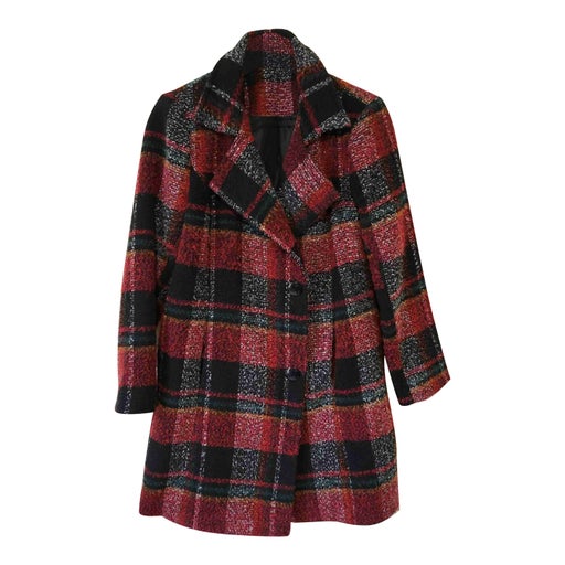 Wool tartan coat