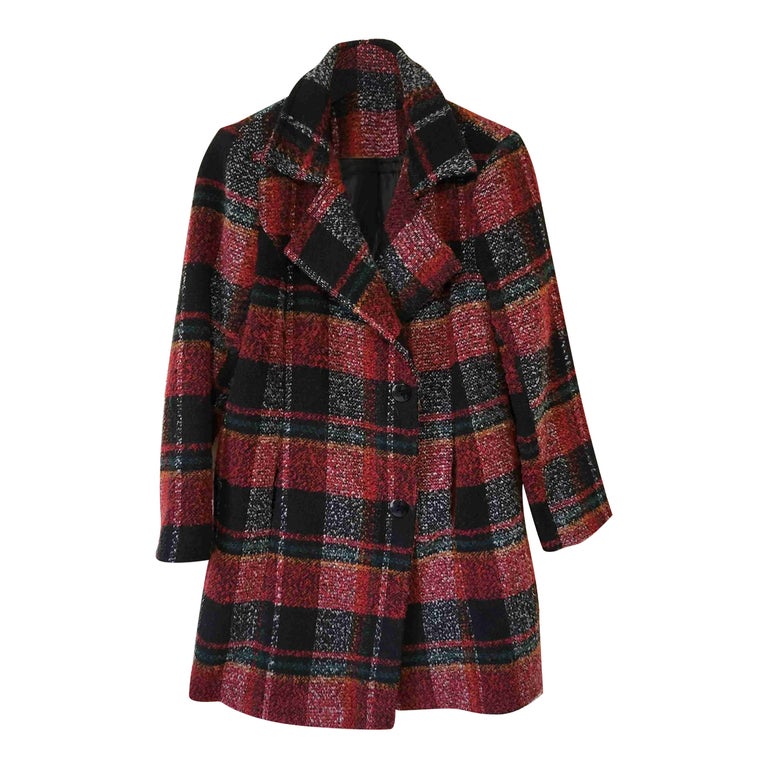 Manteau tartan en laine pour femme Imparfaite