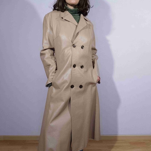 Leather trench coat