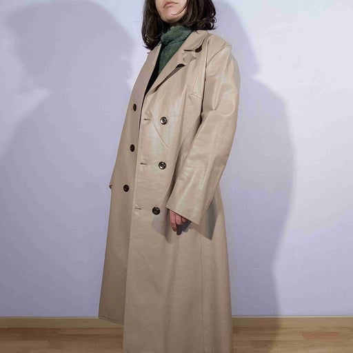 Leather trench coat