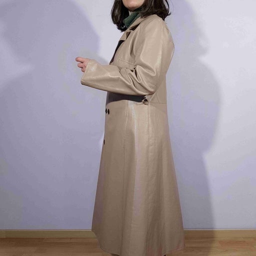 Leather trench coat