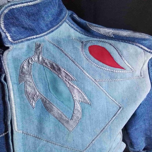Denim and leather jacket