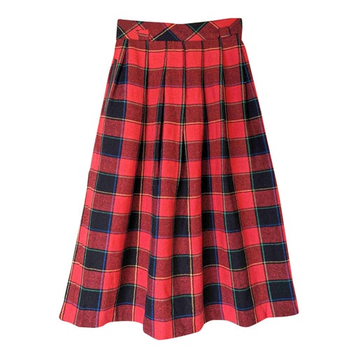 Tartan midi skirt