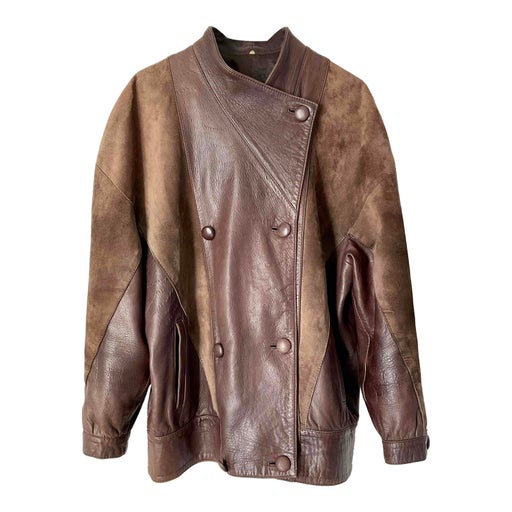 Blouson en cuir et daim