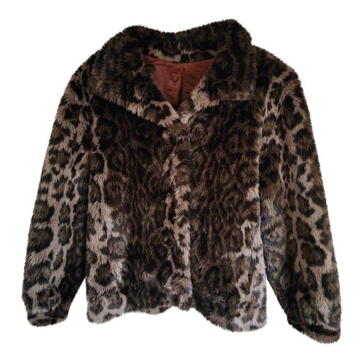 Fur leopard coat