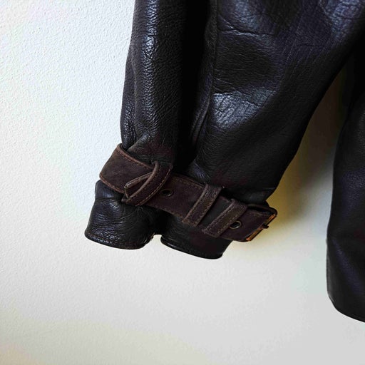 Short leather trench coat