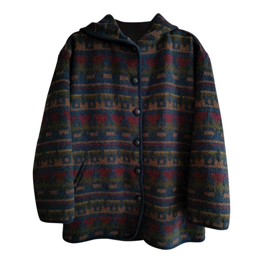 Patterned wool coat