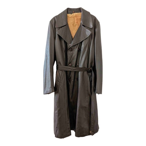 Leather trench coat