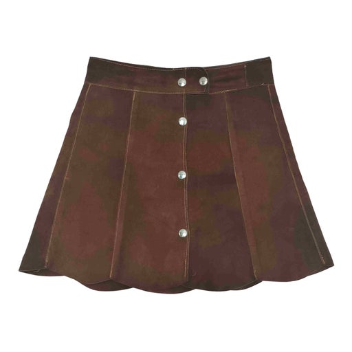 Suede mini skirt