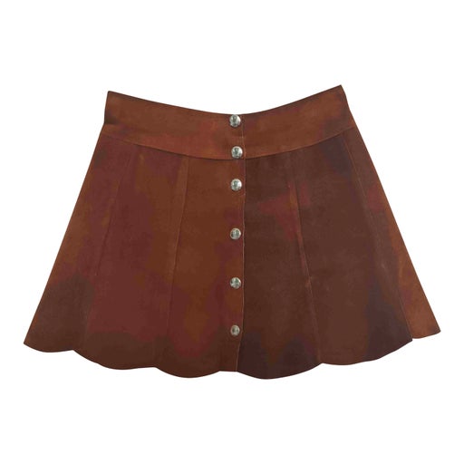 Suede mini skirt