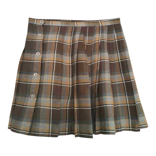 Tartan pleated mini skirt