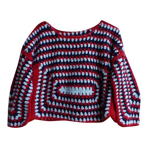 Cropped crochet sweater