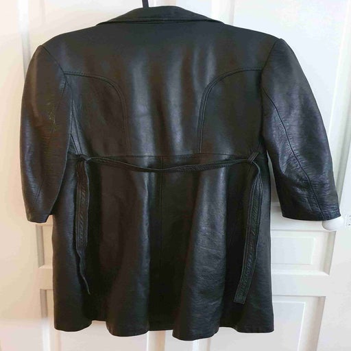 Leather trench coat