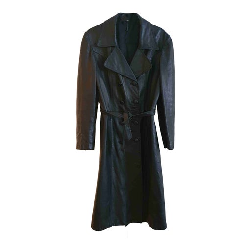 Leather trench coat