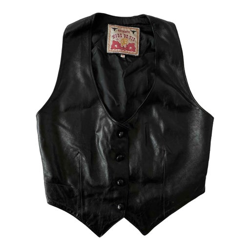 Sleeveless leather vest