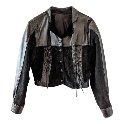 Leather and suede biker jacket