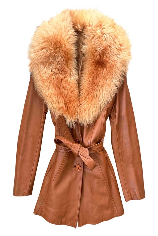 Leather and faux fur safari jacket