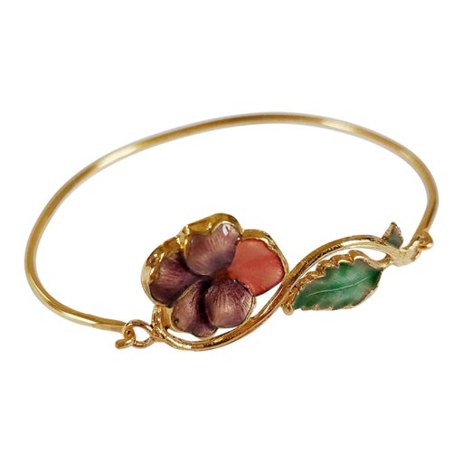 Bracelet jonc à fleur