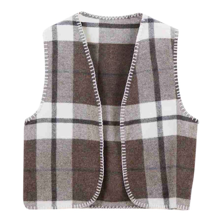 Gilet sans manche à carreaux