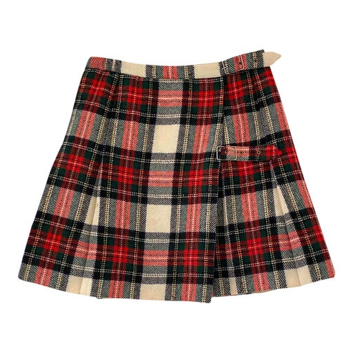 Tartan pleated mini skirt
