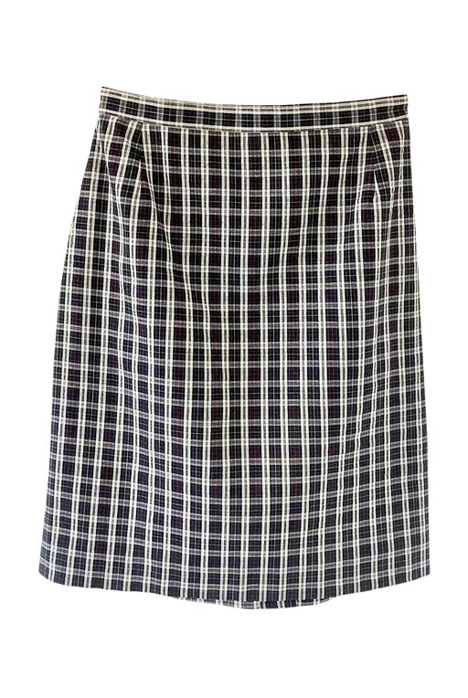 Straight tartan skirt