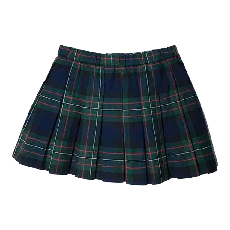 Tartan pleated mini skirt