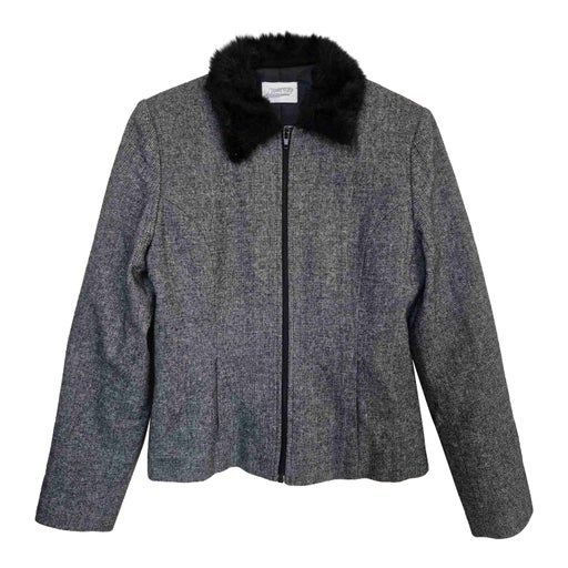 Faux fur collar jacket