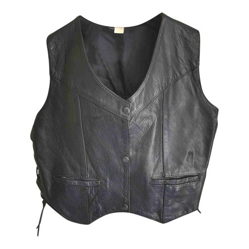 Sleeveless leather vest