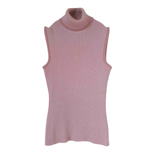 Pull sans manche côtelé