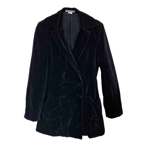 Velvet double-breasted blazer