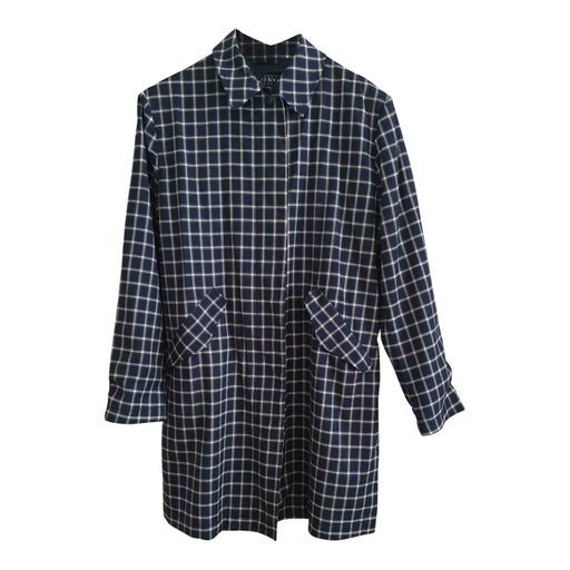 Checked wool coat